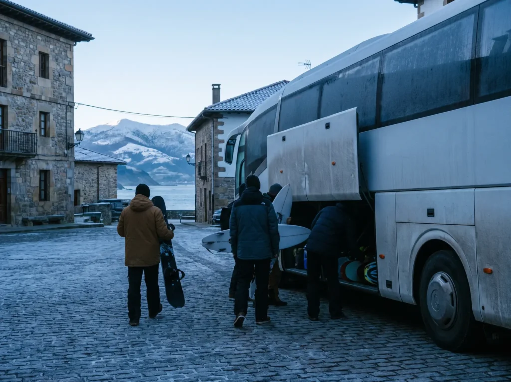 Elurretara irteera: autobusa goizean